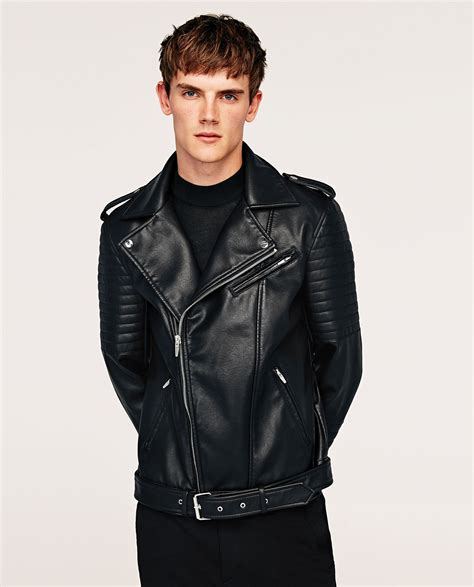 zara man leather jacket